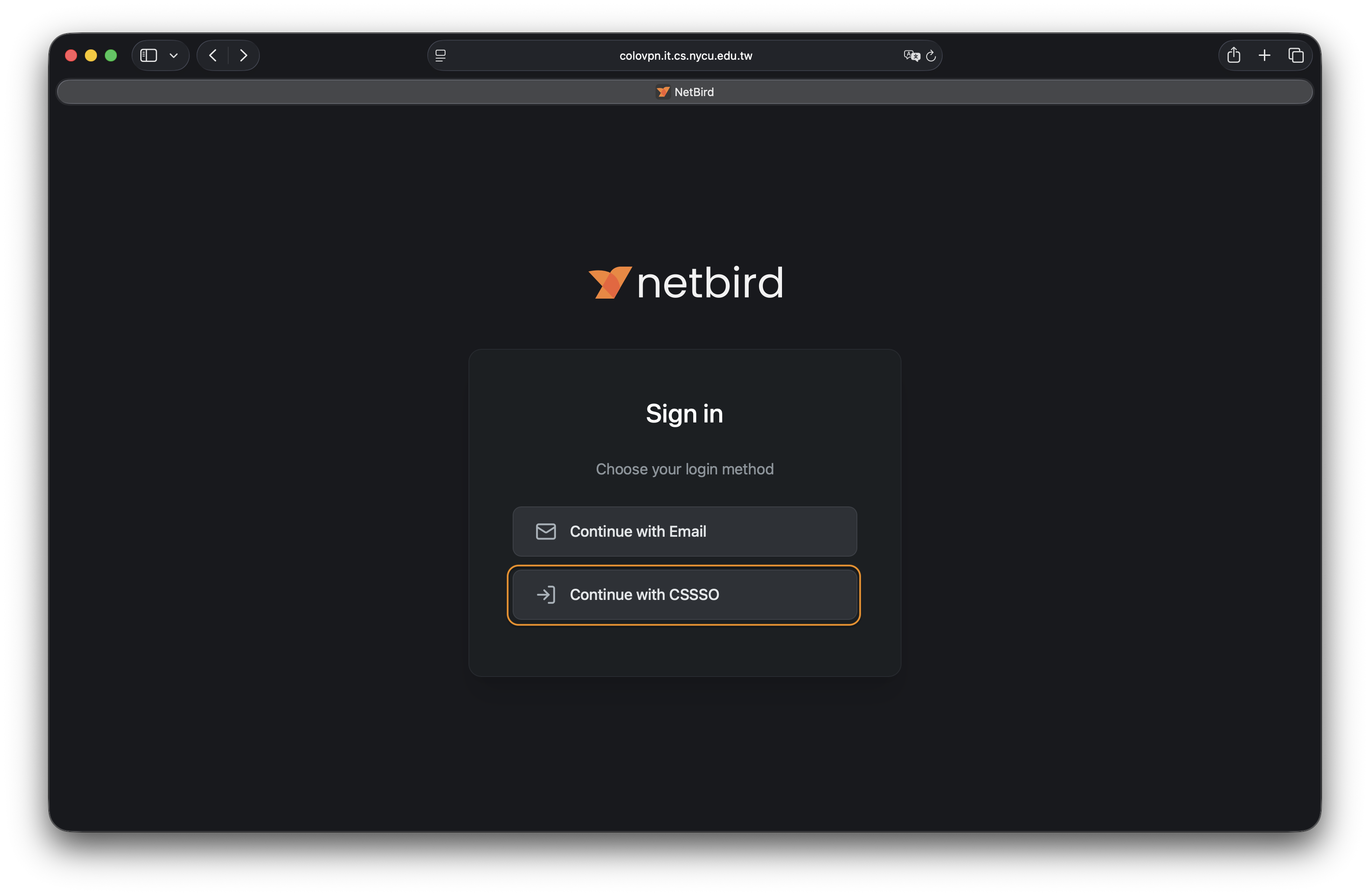 netbird-signin-page
